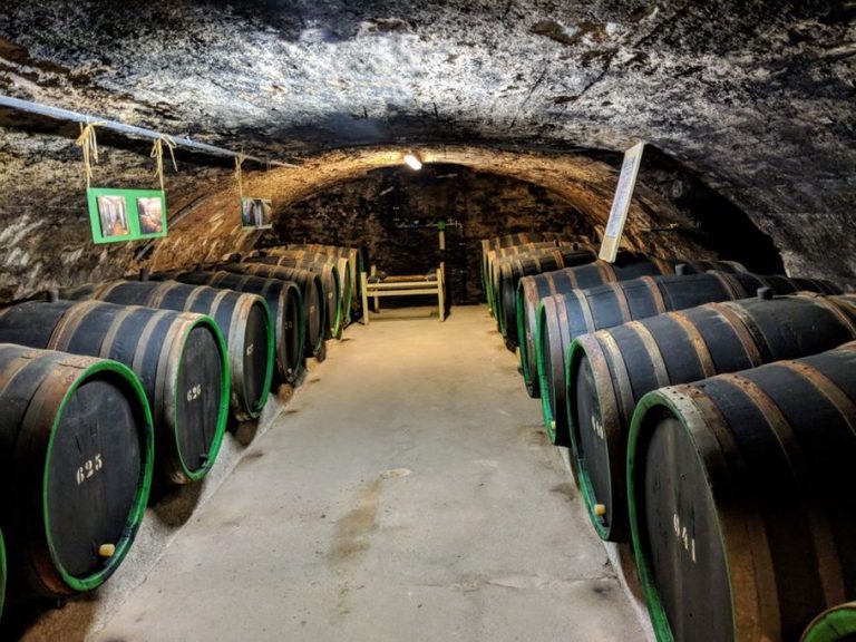 unutrašnjost dalmatinske konobe s bačvama vina